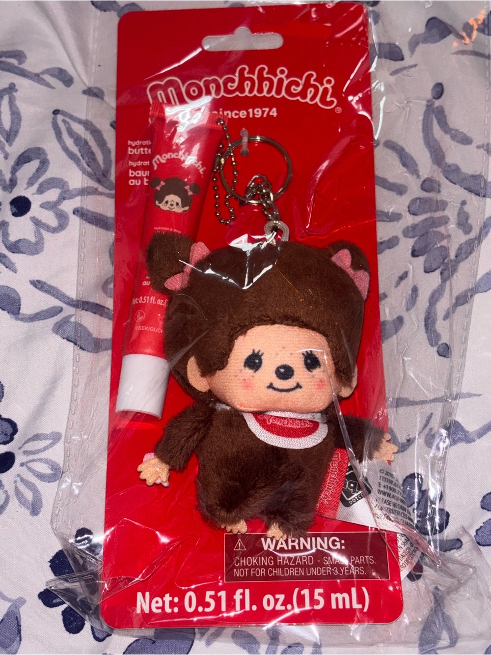 Monchhichi Key Chain with Lip Butter